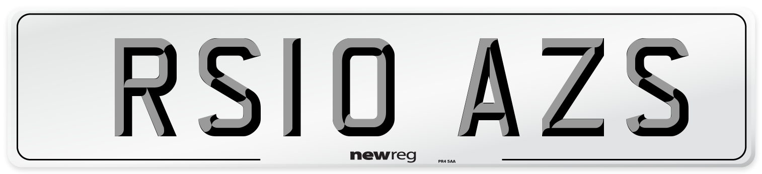 RS10 AZS Number Plate from New Reg